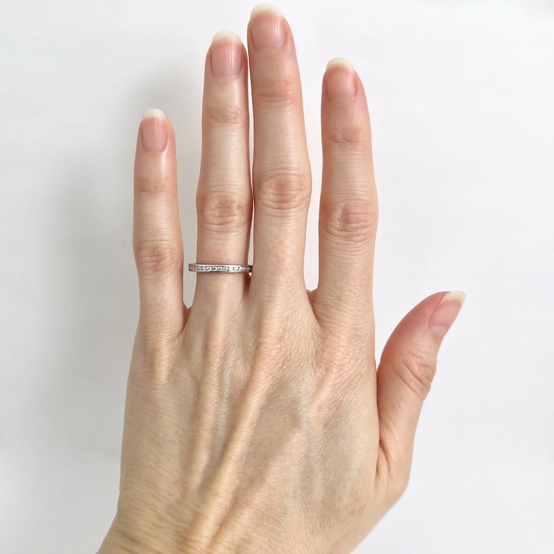 Round Diamond Channel-Set Eternity Ring Wedding Band Platinum, .55 CTW - 2