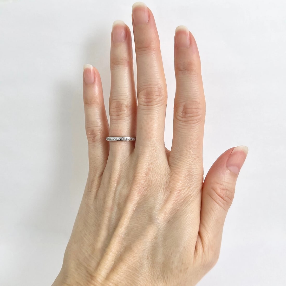 Round Diamond Channel-Set Eternity Ring Wedding Band Platinum, .55 CTW - 3