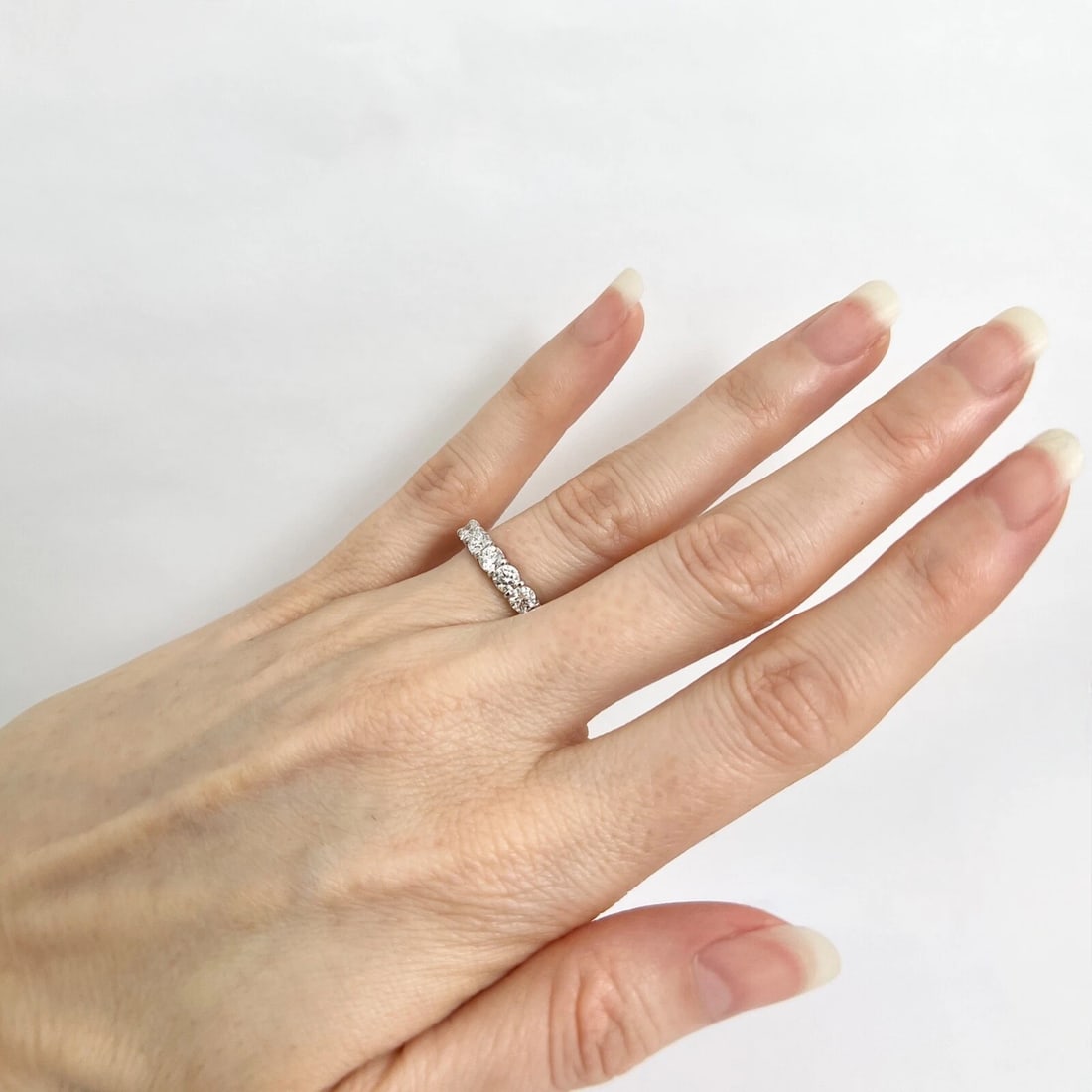 Round Diamond Eternity Ring Wedding Band Anniversary 14K White Gold, 2.98 CTW - 4