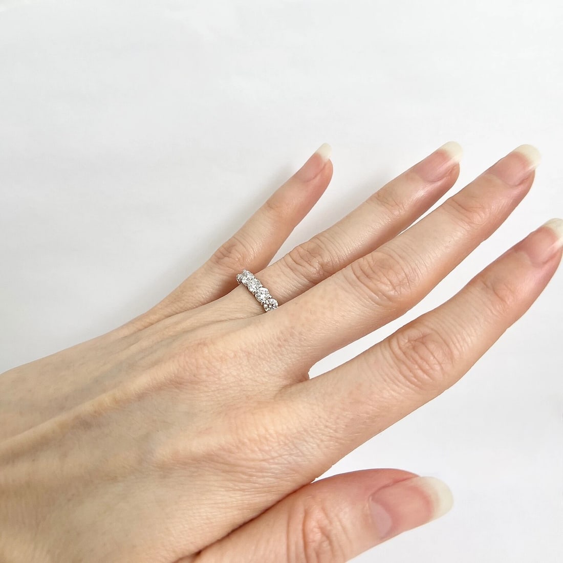 Round Diamond Eternity Ring Wedding Band Anniversary 14K White Gold, 2.98 CTW - 5