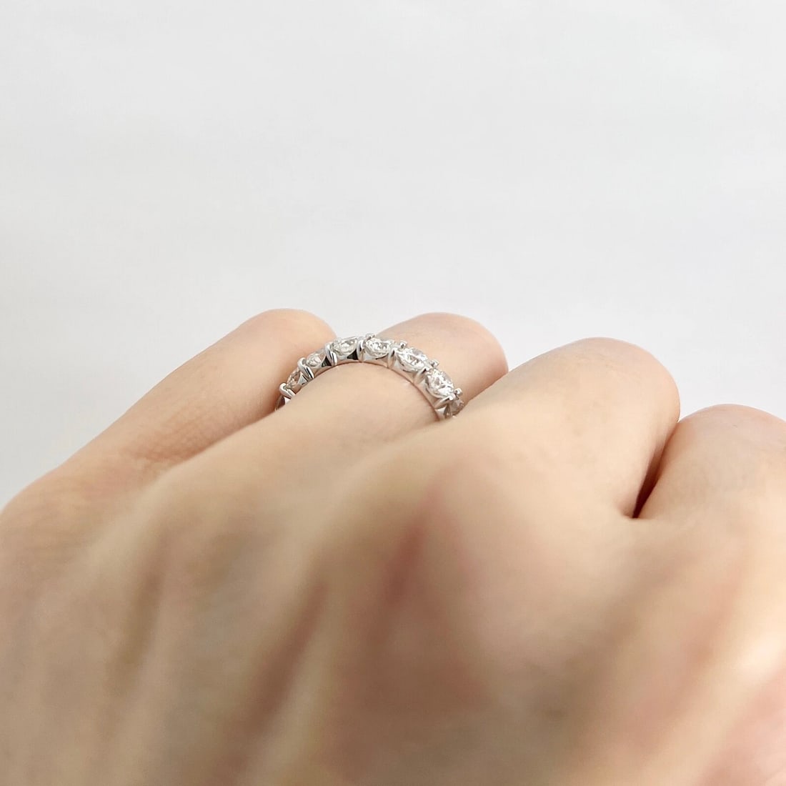 Round Diamond Eternity Ring Wedding Band Anniversary 14K White Gold, 2.98 CTW - 6