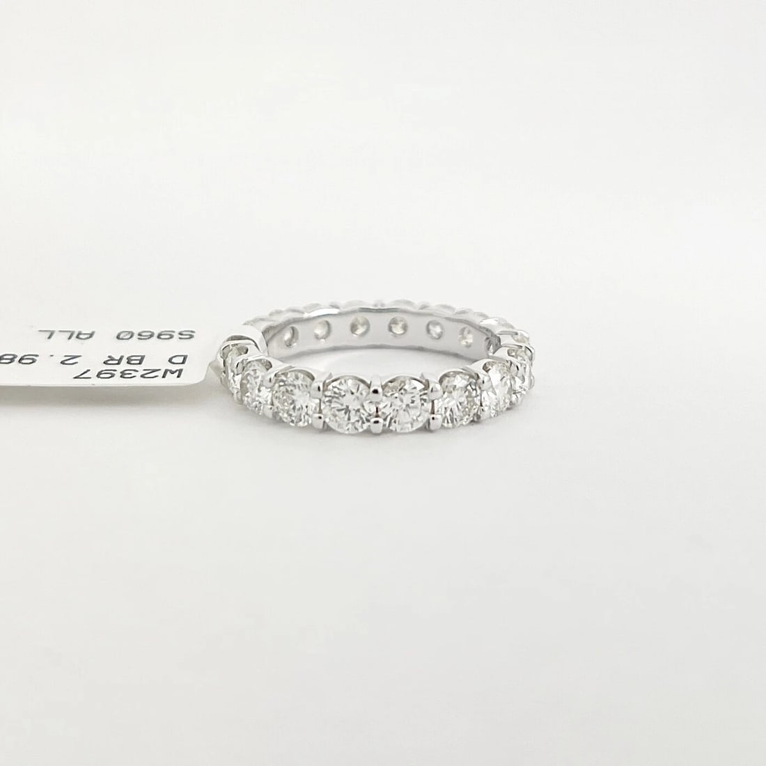 Round Diamond Eternity Ring Wedding Band Anniversary 14K White Gold, 2.98 CTW - 7