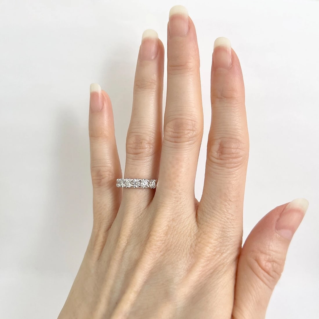 Round Diamond Eternity Ring Wedding Band Anniversary 14K White Gold, 2.38 CTW - 2