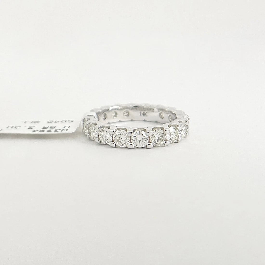 Round Diamond Eternity Ring Wedding Band Anniversary 14K White Gold, 2.38 CTW - 6
