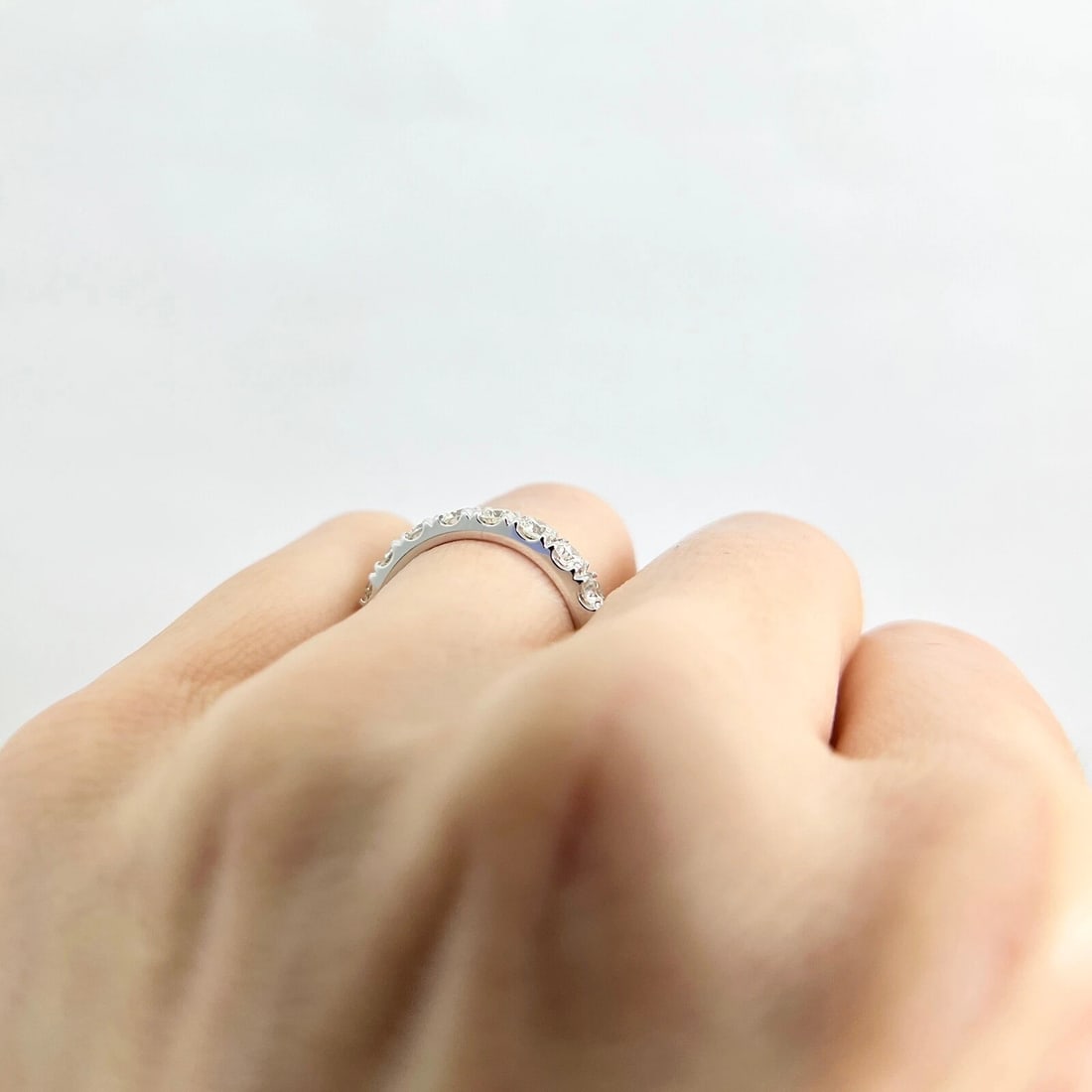 Round Diamond Eternity Ring Wedding Band Anniversary 14K White Gold, 2.34 CTW - 6