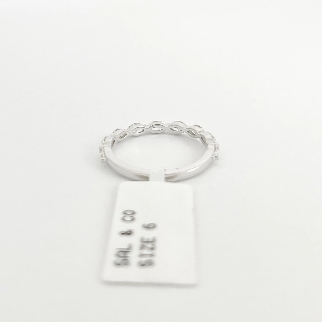 9-Stone Marquise Diamond Wedding Band Anniversary Ring 14K White Gold, .70 CTW - 7