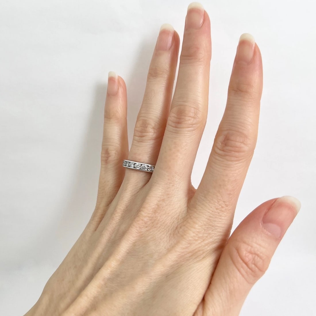 Round Diamond Channel-Set Wedding Band Ring 14K White Gold, .42 CTW - 3