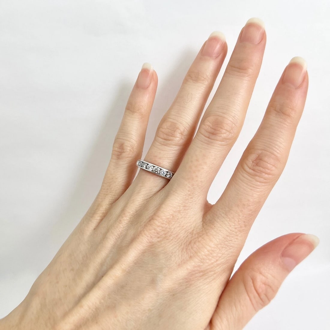 Round Diamond Channel-Set Wedding Band Ring 14K White Gold, .42 CTW - 4