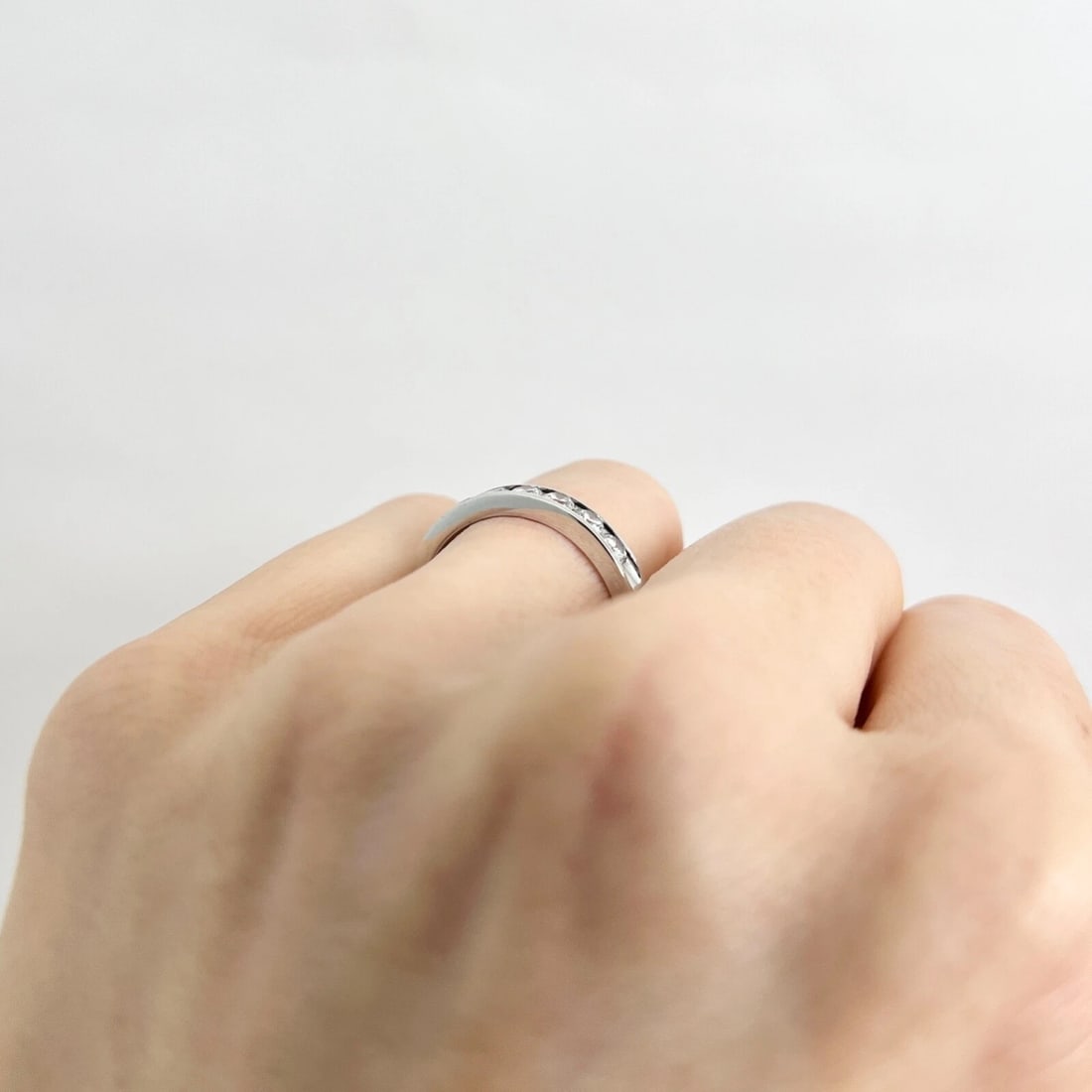 Round Diamond Channel-Set Wedding Band Ring 14K White Gold, .42 CTW - 5