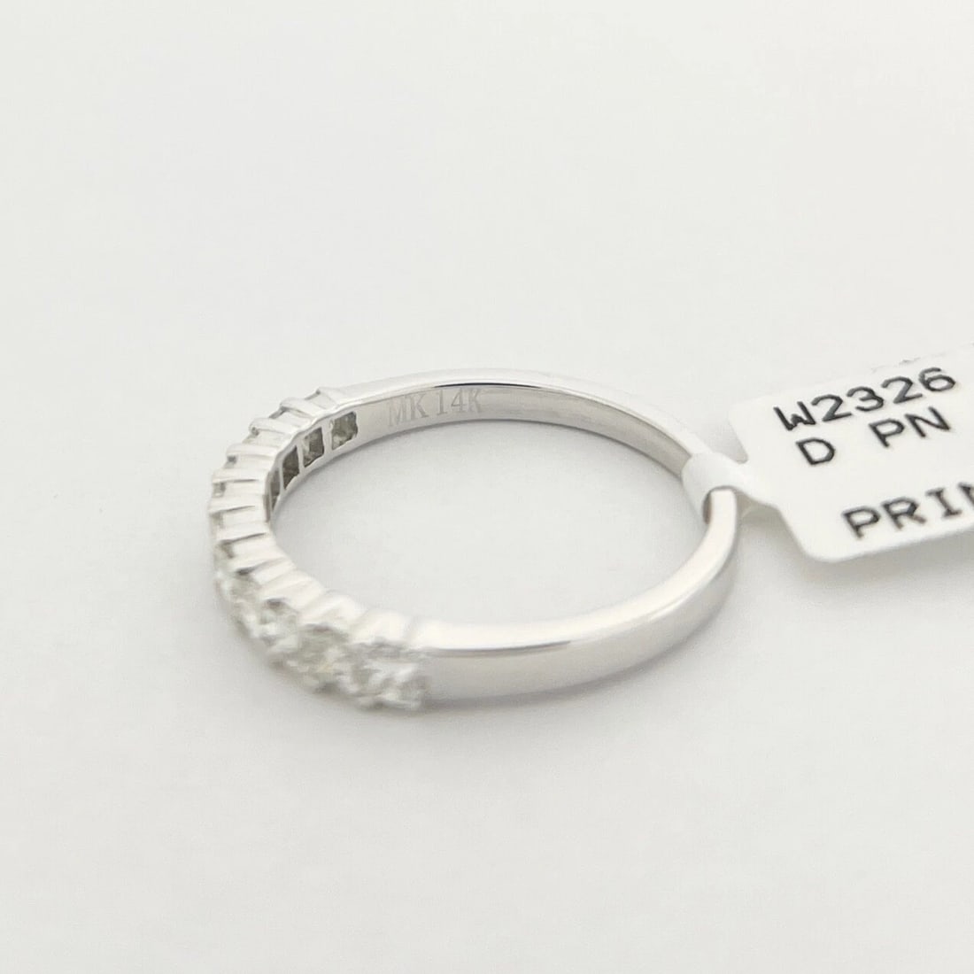 11-Stone Princess Cut Diamond Wedding Band Ring 14K White Gold .62 CTW - 9