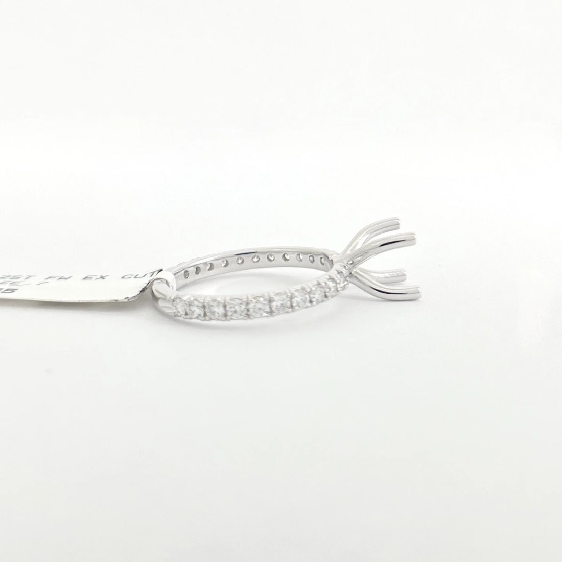 4-Prong Diamond Band Engagement Ring Setting Mounting 14K White Gold .66 CTW - 7