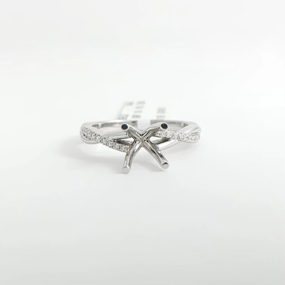 Infinity Crisscross Diamond Engagement Ring Setting Mounting 14K White Gold - 8