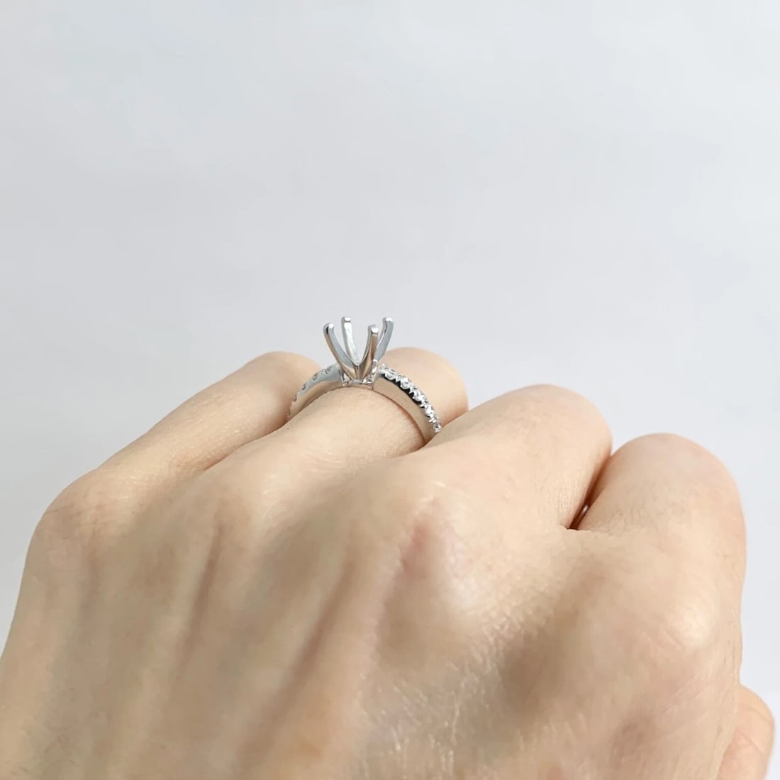 4-Prong Diamond Engagement Ring Setting Mounting 14K White Gold .35 CTW - 4