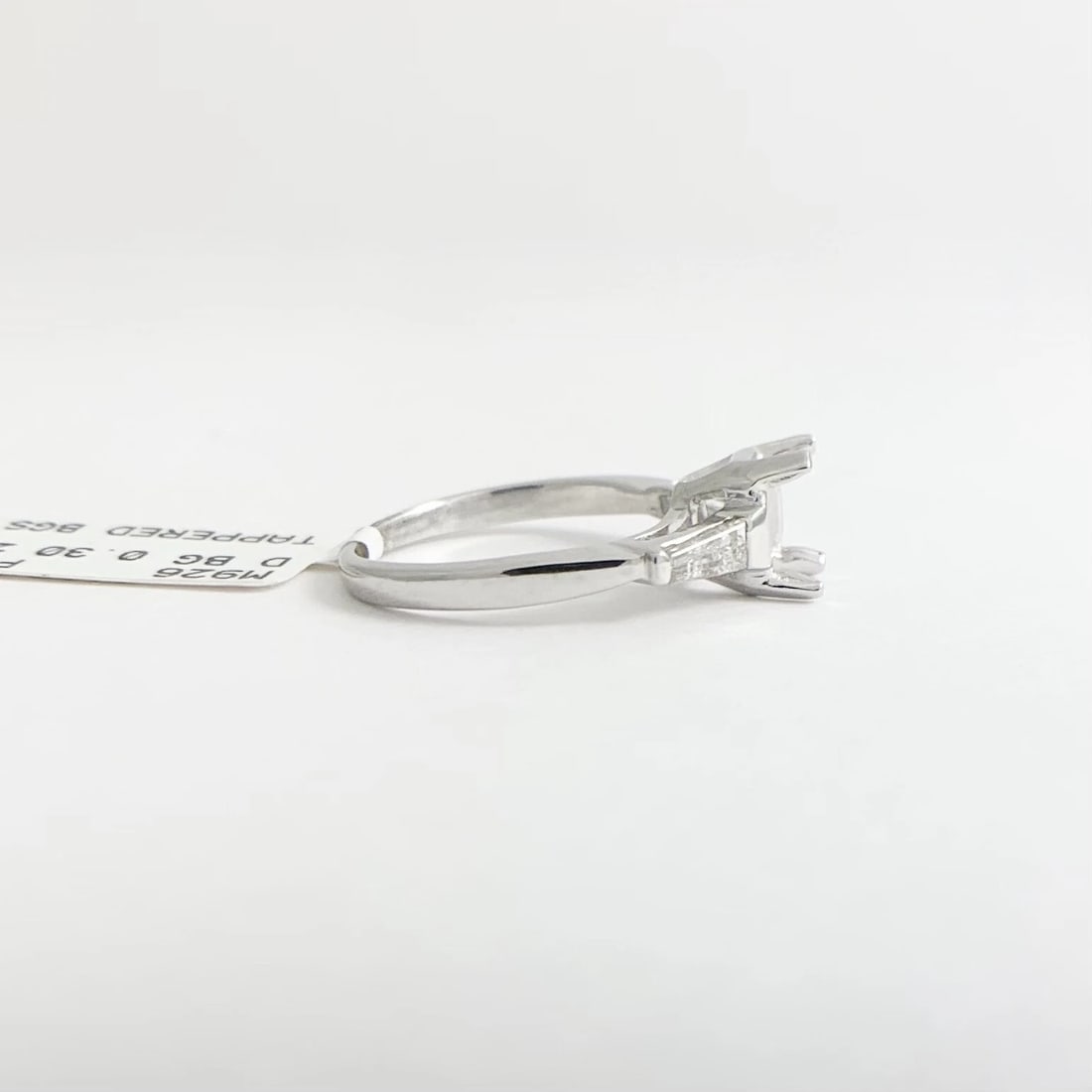 Tapered Baguette Diamond Engagement Ring Setting Mounting Platinum .30 CTW - 9