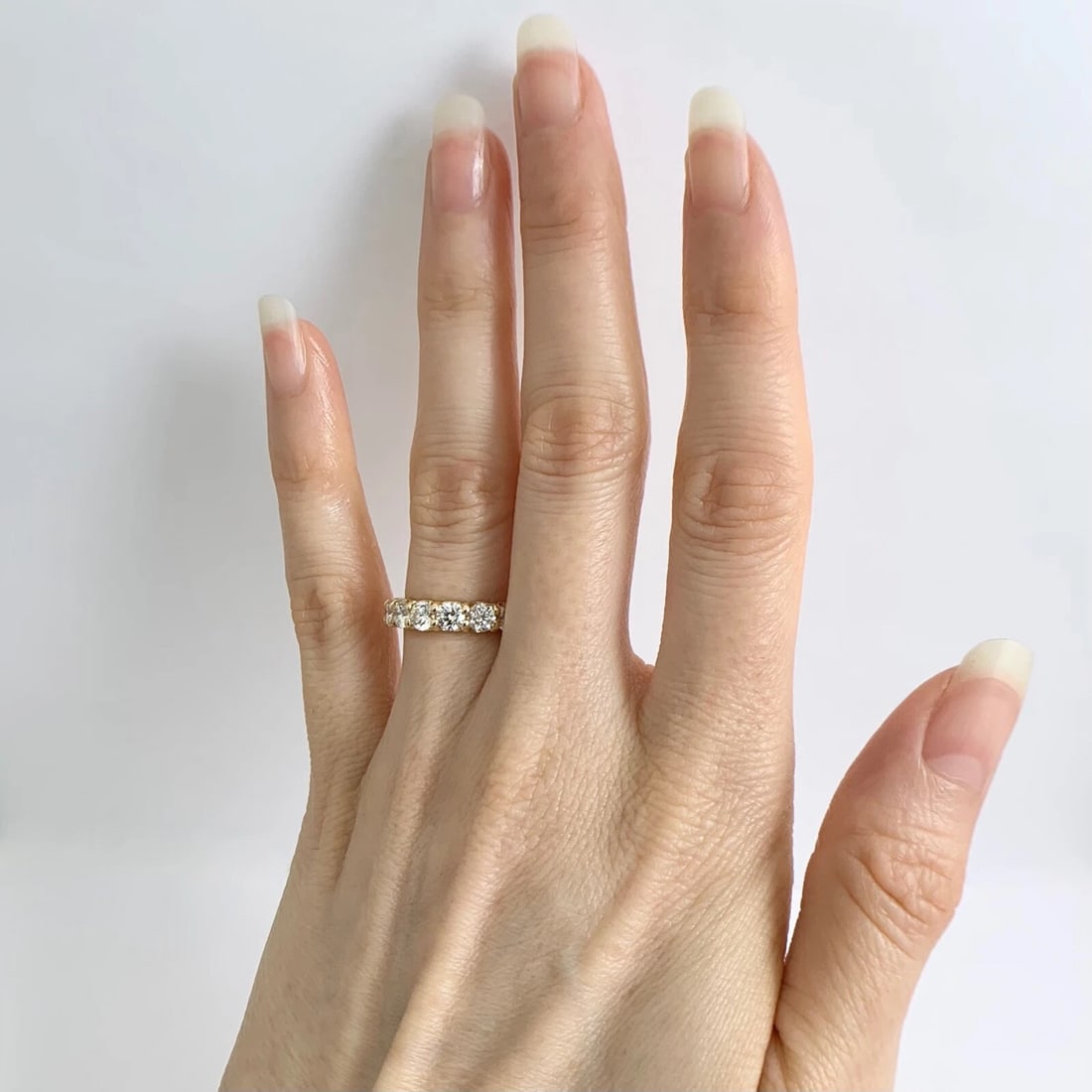 Round Diamond Eternity Ring Wedding Band 14K Yellow Gold, Size 5, 3.02 CTW - 3