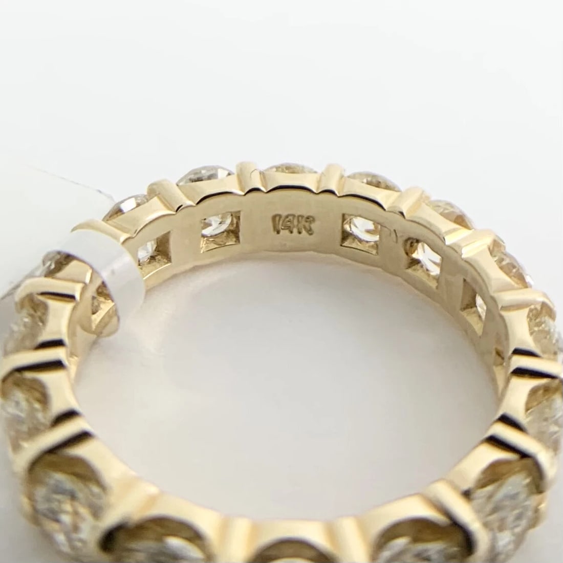 Round Diamond Eternity Ring Wedding Band 14K Yellow Gold, Size 5, 3.02 CTW - 7