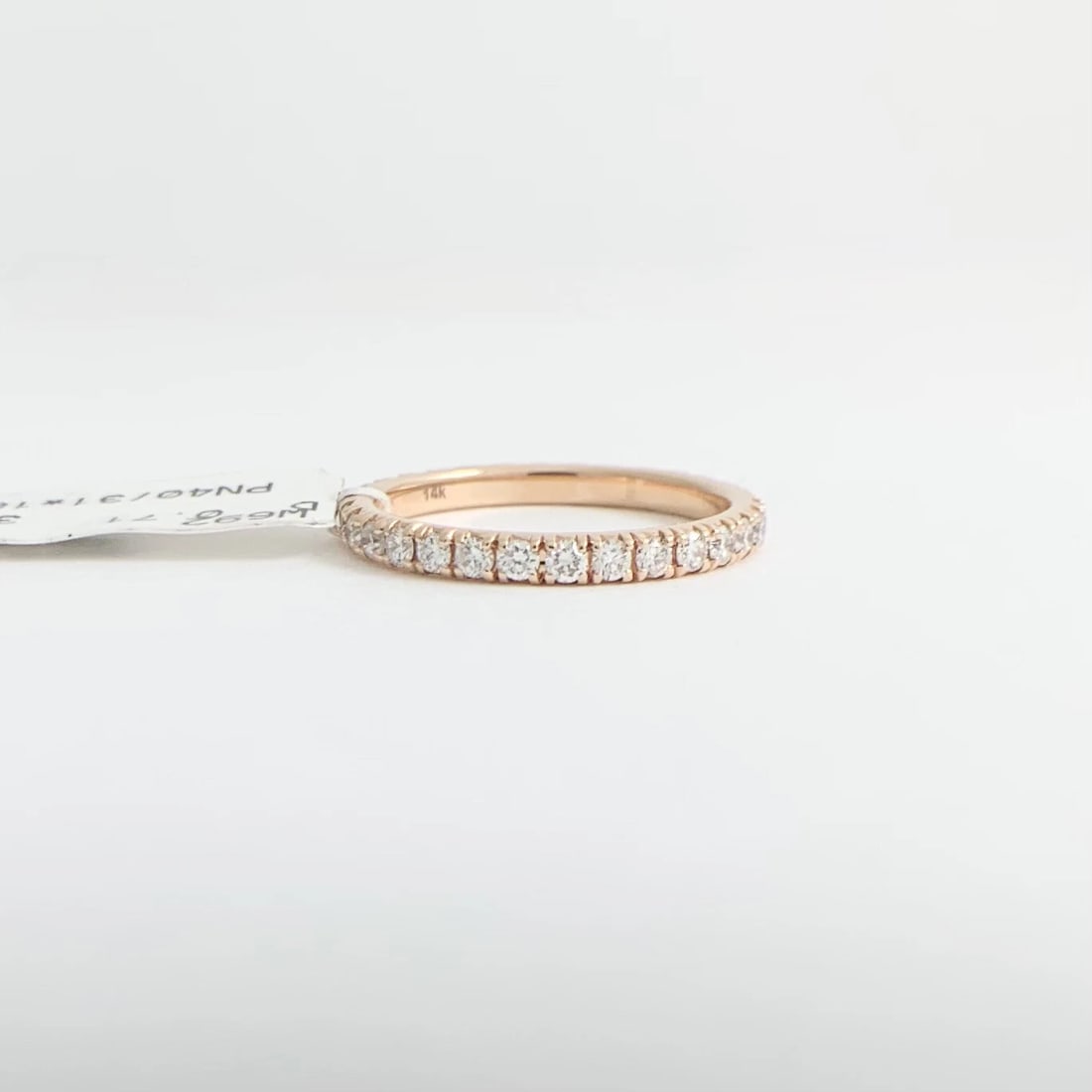 Round Diamond Eternity Ring Wedding Band 14K Pink Rose Gold Size 6.25, .71 CTW - 7
