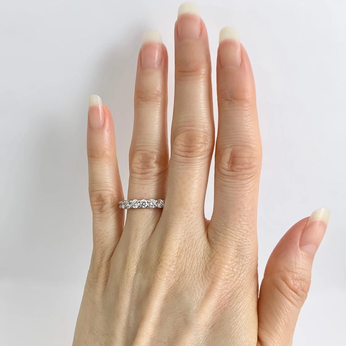 Round Diamond Eternity Ring Wedding Band 14K White Gold, Size 6.5, 2.53 CTW - 2