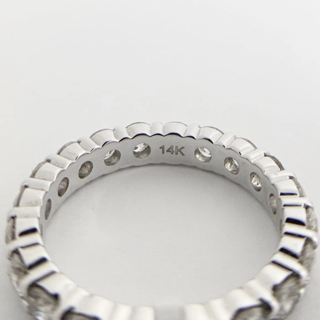 Round Diamond Eternity Ring Wedding Band 14K White Gold, Size 6.5, 2.53 CTW - 8