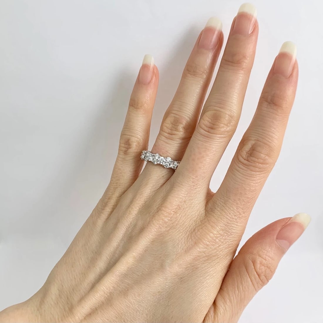 Round Diamond Eternity Ring Wedding Band 14K White Gold Size 6.75, 2.95 CTW - 4