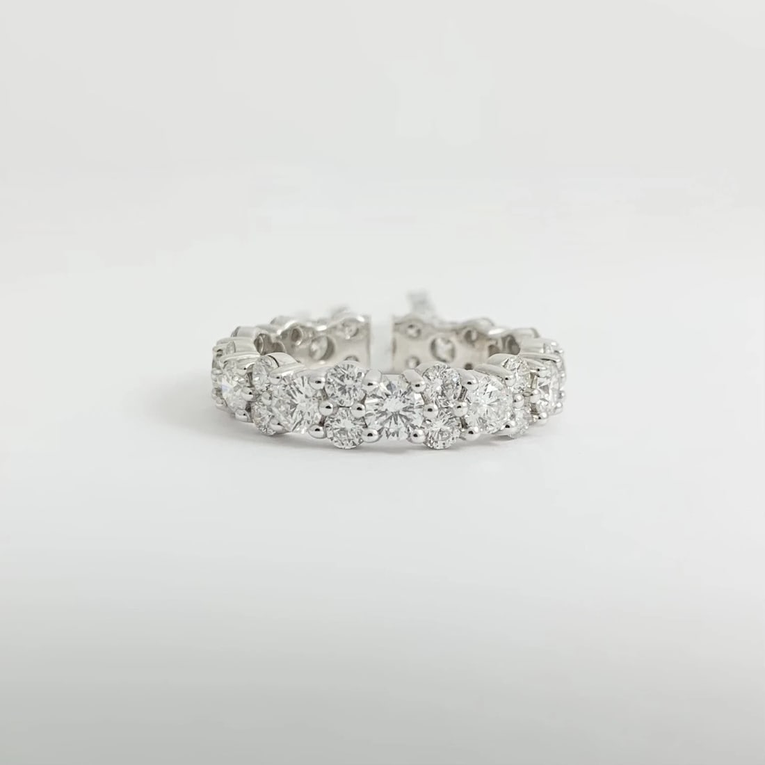 Round Diamond Eternity Ring Wedding Band 14K White Gold Size 6.75, 2.95 CTW - 6