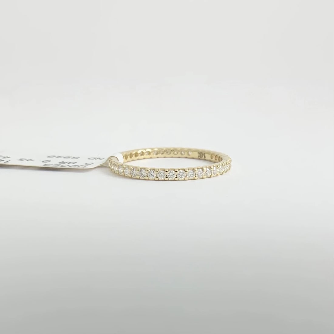 Thin Round Diamond Eternity Ring Wedding Band 14K Yellow Gold Size 6.25, .45 CTW - 8