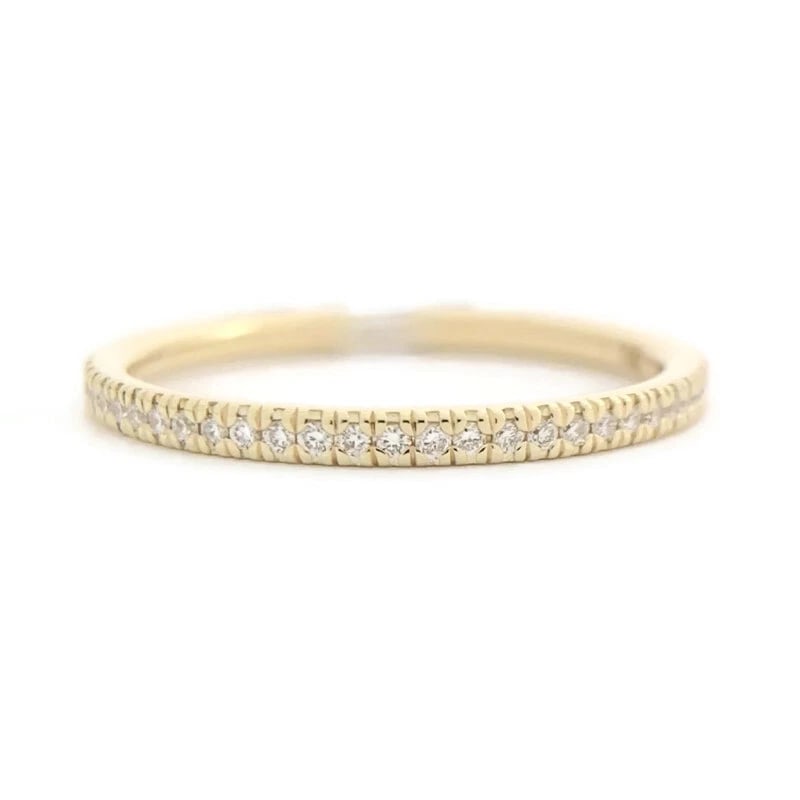 Thin Round Diamond Eternity Ring Wedding Band 14K Yellow Gold Size 6.75, .42 CTW (1 of 9)