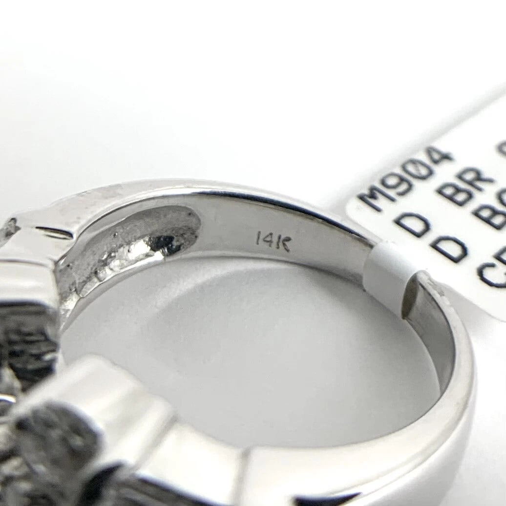 Round Baguette Diamond Engagement Ring Setting Mounting 14K White Gold 1.02 CTW - 10