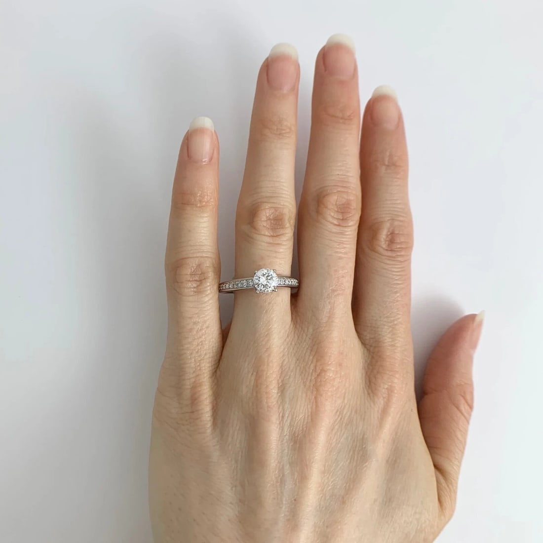 Round Diamond Engagement Ring Setting Mounting Platinum .30 CTW - 5