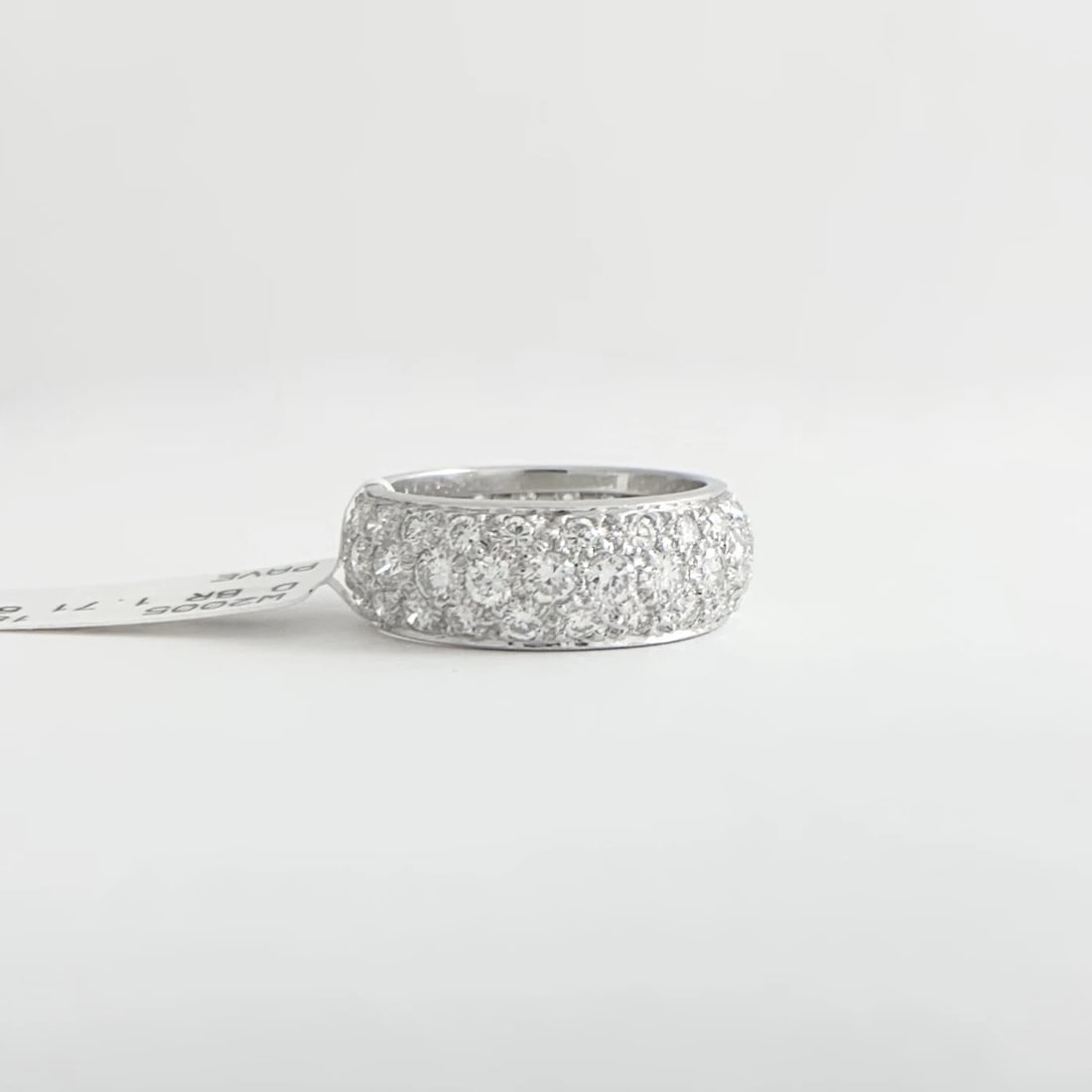 Wide Pave Diamond Eternity Wedding Band Ring 18K White Gold, 1.71 CTW, Size 6.25 - 6