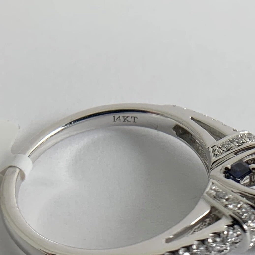 Vera Wang Round Diamond Cushion Halo Engagement Ring 14K White Gold, .83 CTW - 8