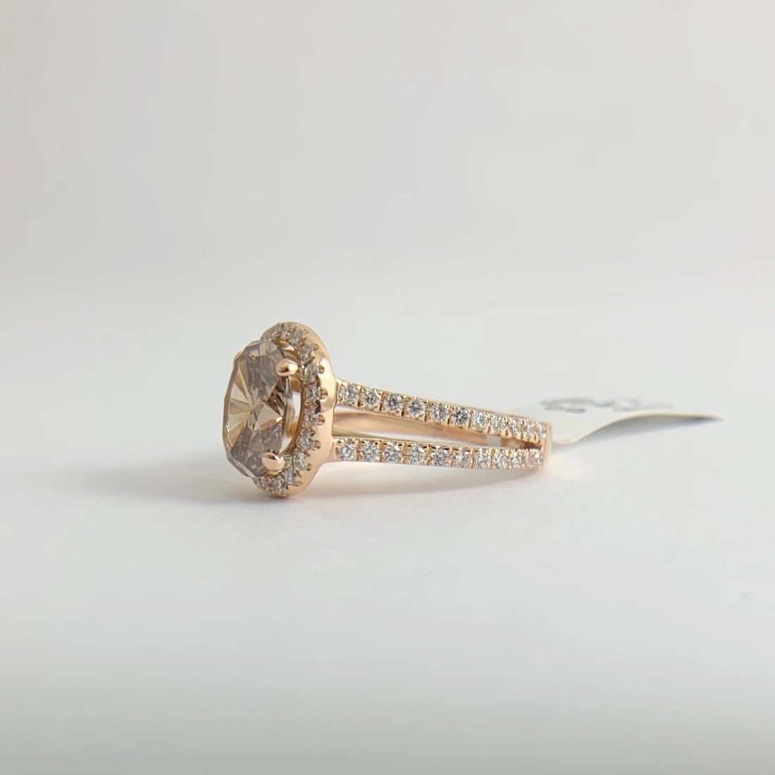 GIA Oval Brown Diamond Split Shank Halo Engagement Ring 14K Rose Gold 2.76 CTW - 10
