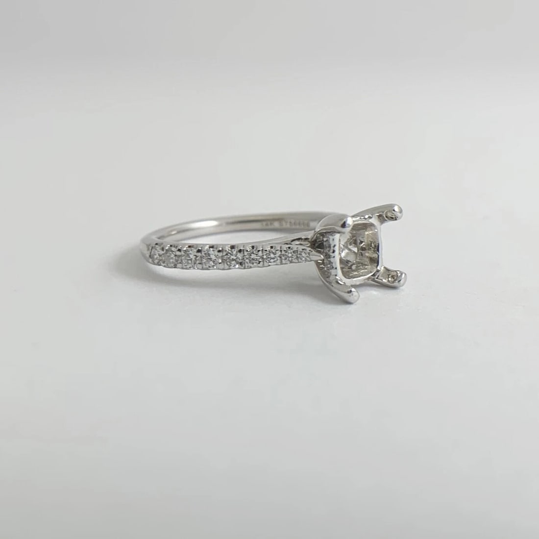 Gabriel & Co Diamond Pave Engagement Ring Setting Mounting 14K White Gold - 10