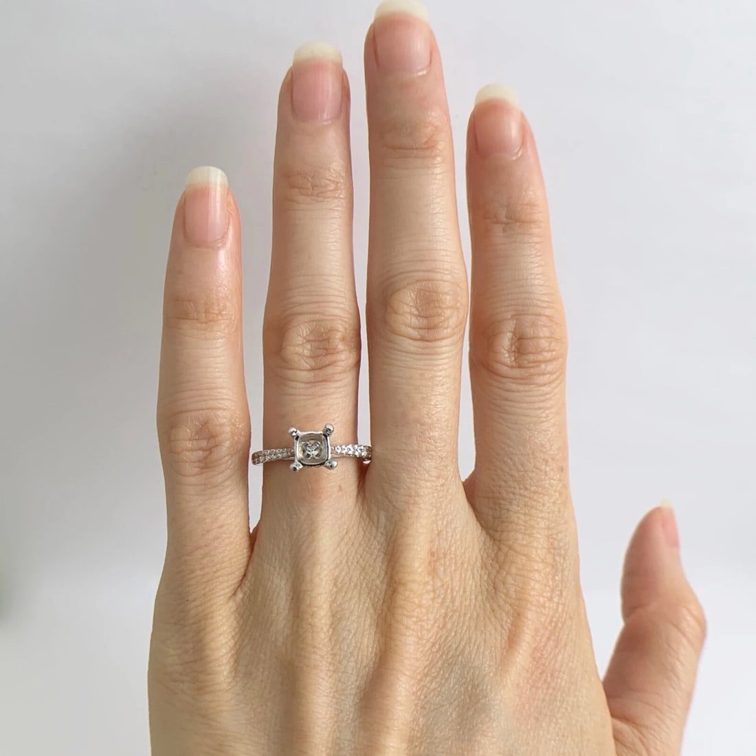 Gabriel & Co Diamond Pave Engagement Ring Setting Mounting 14K White Gold - 2