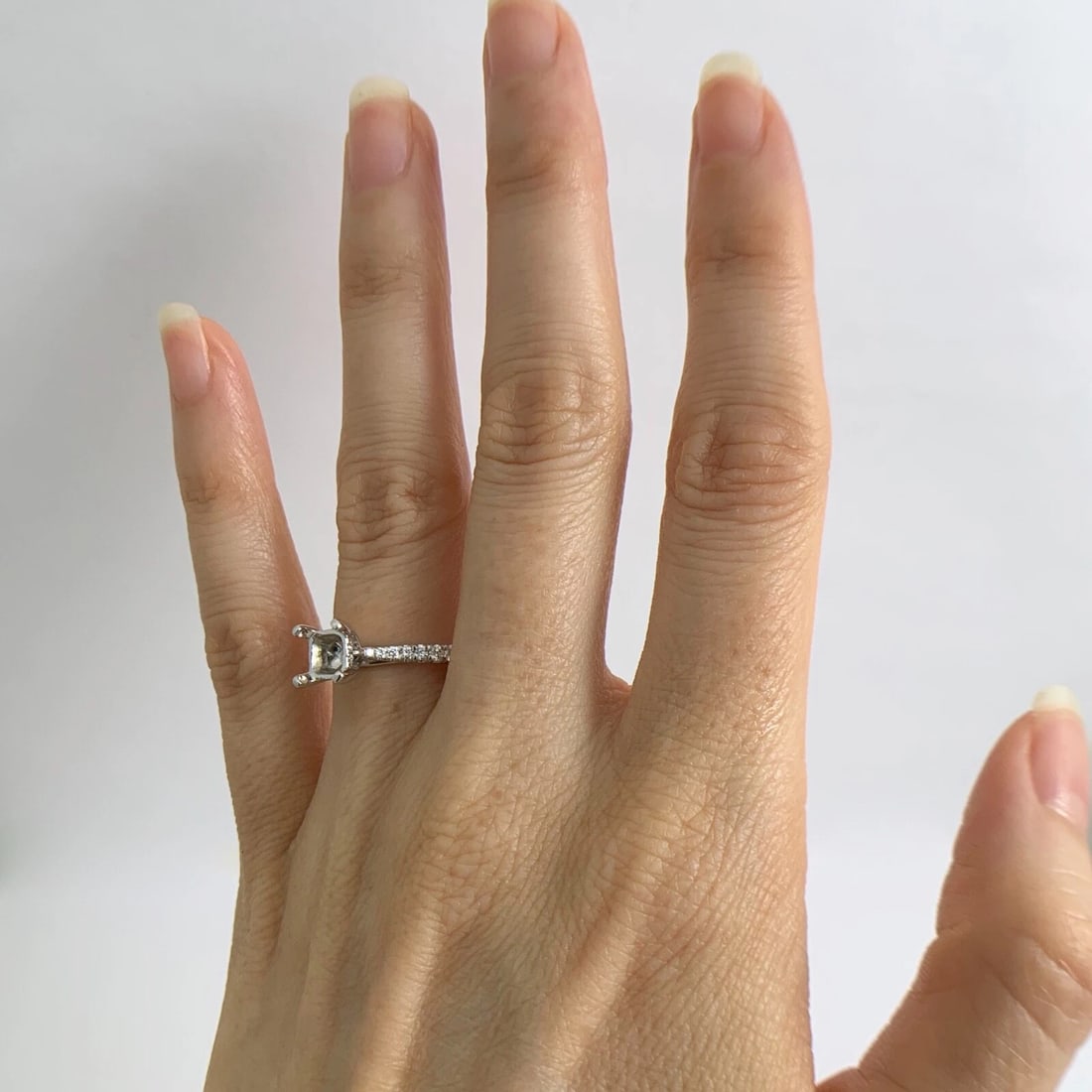 Gabriel & Co Diamond Pave Engagement Ring Setting Mounting 14K White Gold - 3