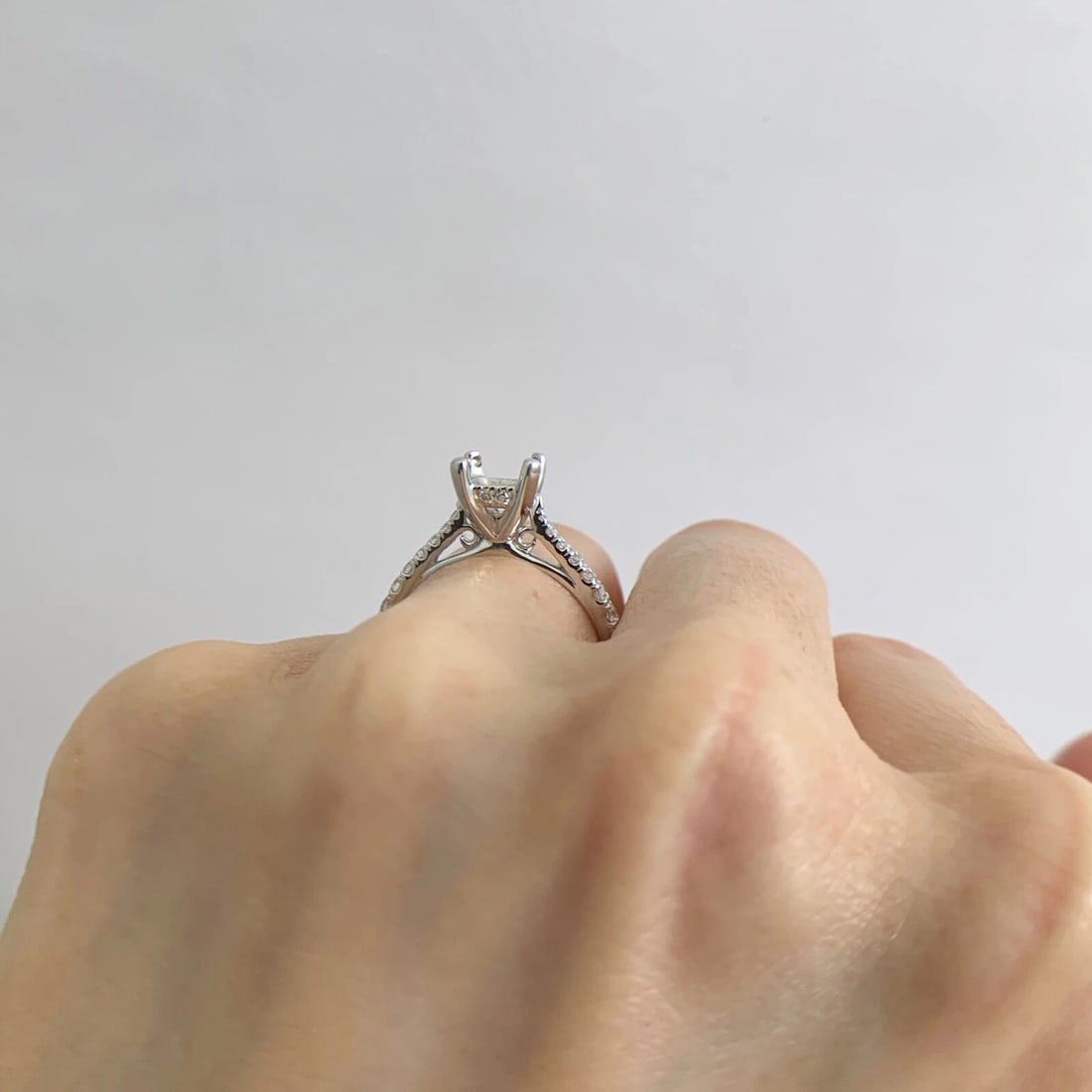 Gabriel & Co Diamond Pave Engagement Ring Setting Mounting 14K White Gold - 4