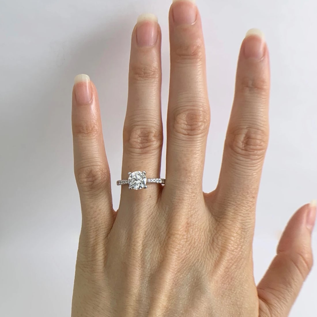 Gabriel & Co Diamond Pave Engagement Ring Setting Mounting 14K White Gold - 7