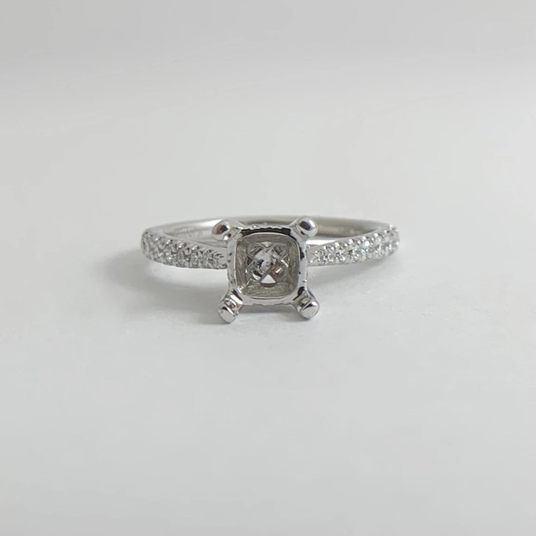 Gabriel & Co Diamond Pave Engagement Ring Setting Mounting 14K White Gold - 9