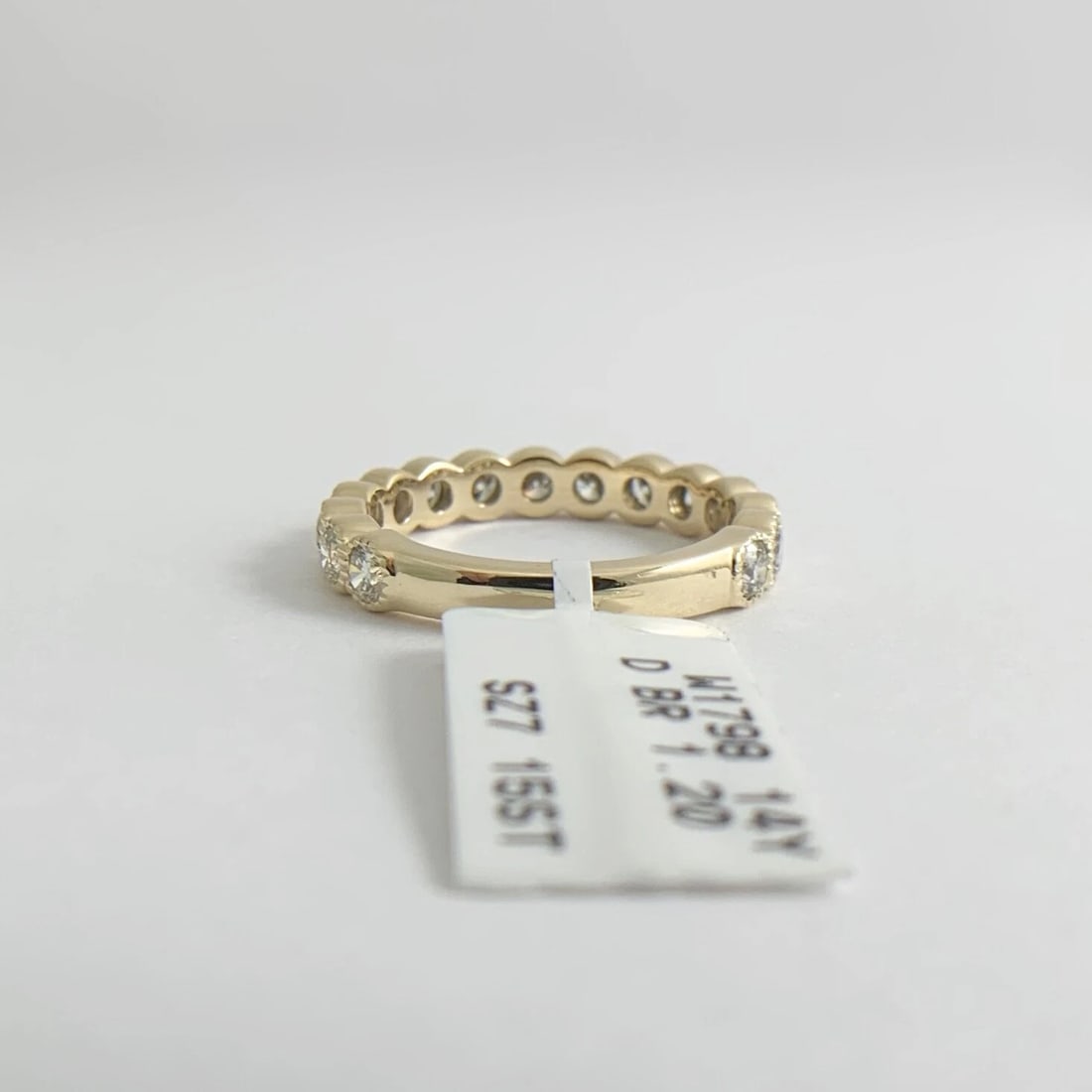 Milgrain Bezel Round Diamond Wedding Band Ring 14K Yellow Gold 1.20 CTW, 3.33 Gr - 8