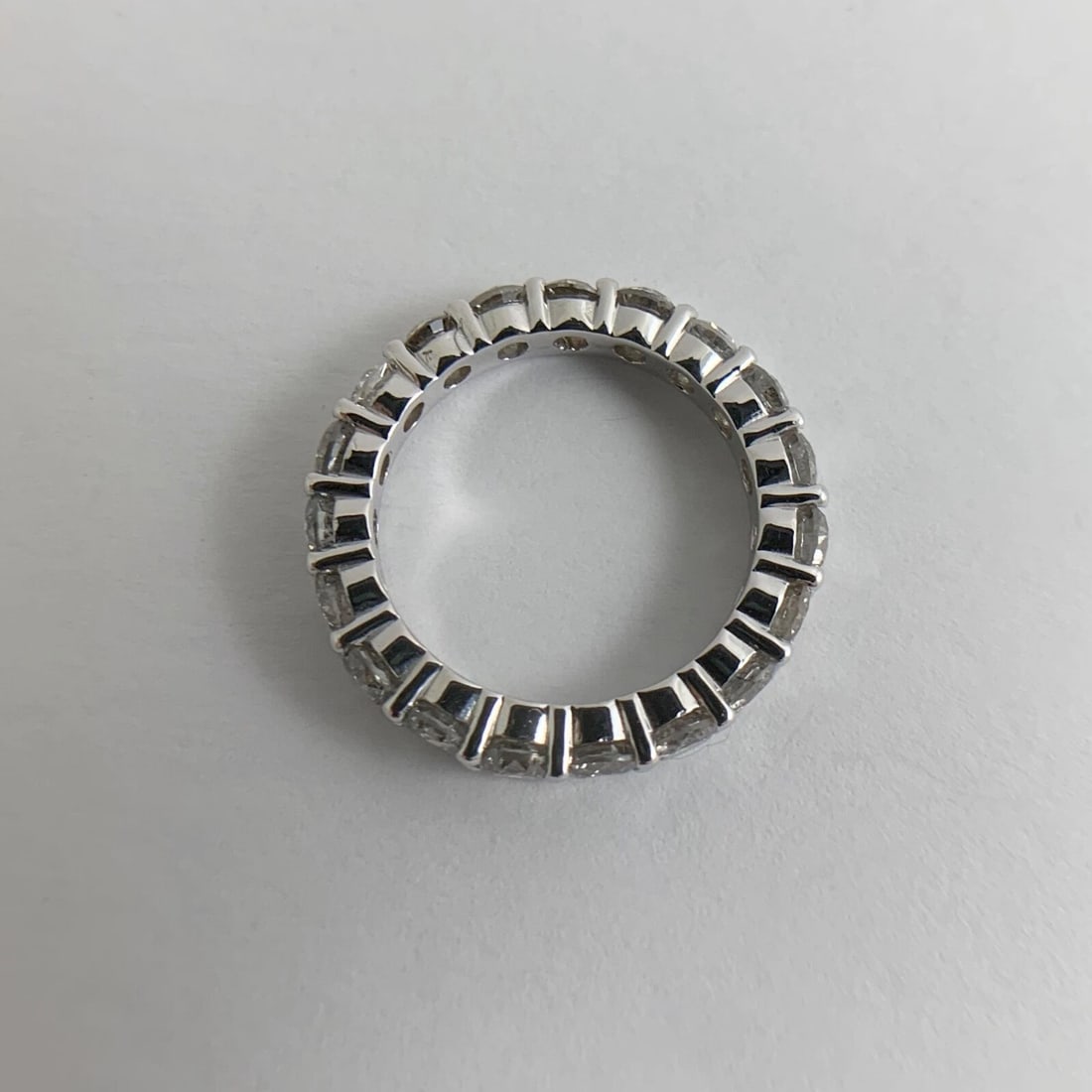 Round Diamond Eternity Ring Wedding Band 14K White Gold, 3.75 CTW, 4.17 Grams - 9