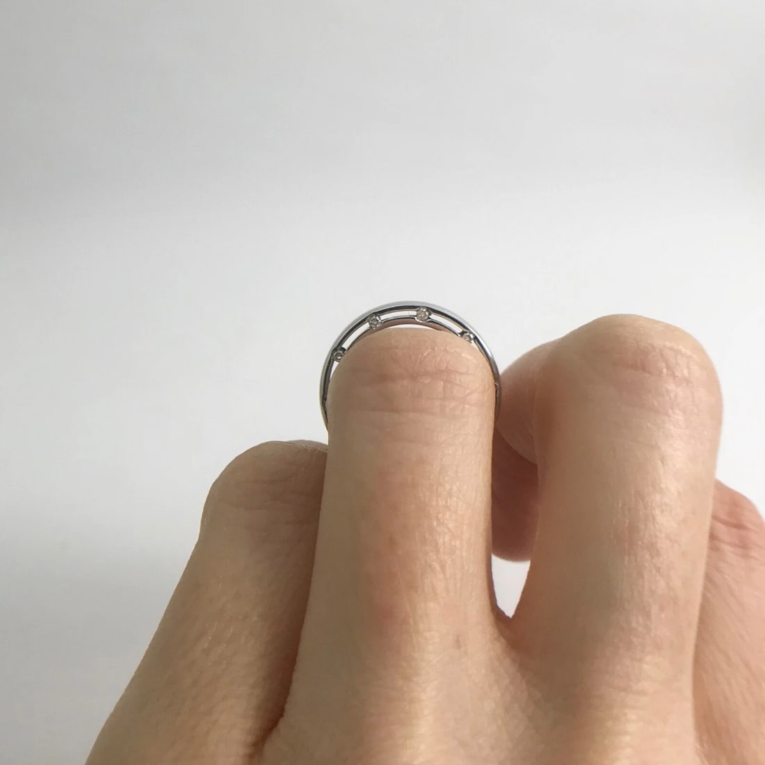 Damiani Brad Pitt D.side Wedding Band Ring 18K White Gold Size 3.75, 5.39 Grams - 5