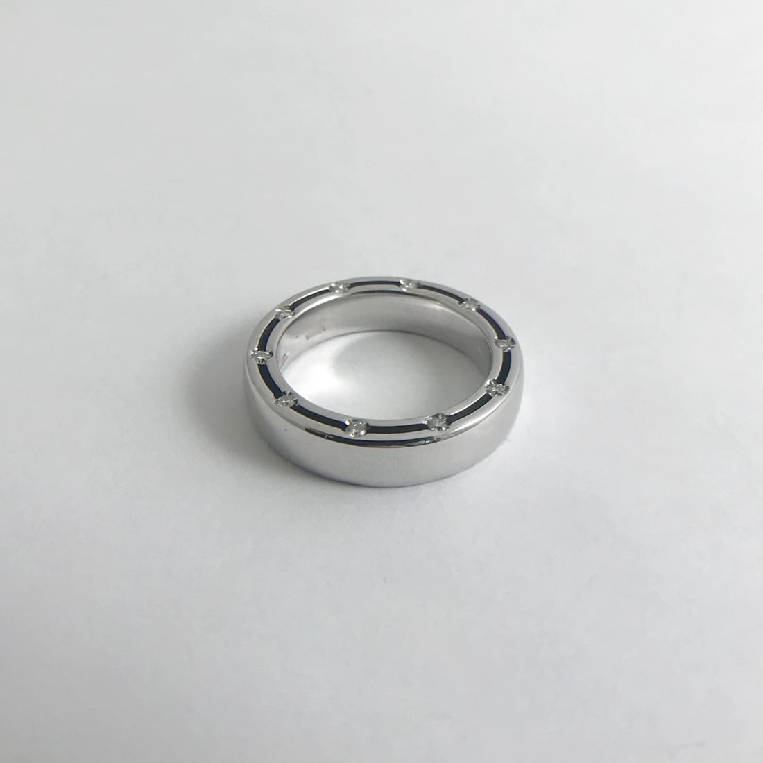 Damiani Brad Pitt D.side Wedding Band Ring 18K White Gold Size 3.75, 5.39 Grams - 7