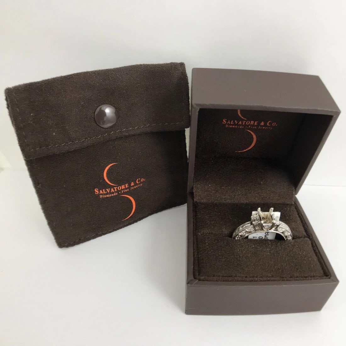 Baguette Round Diamond Engagement Ring Setting Mounting 18K White Gold, 1.29 CTW - 10