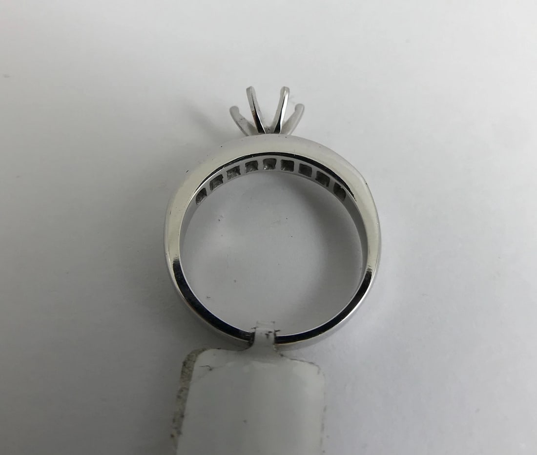 Princess Channel-Set Diamond Engagement Ring Mounting 14K White Gold .65 CTW - 10