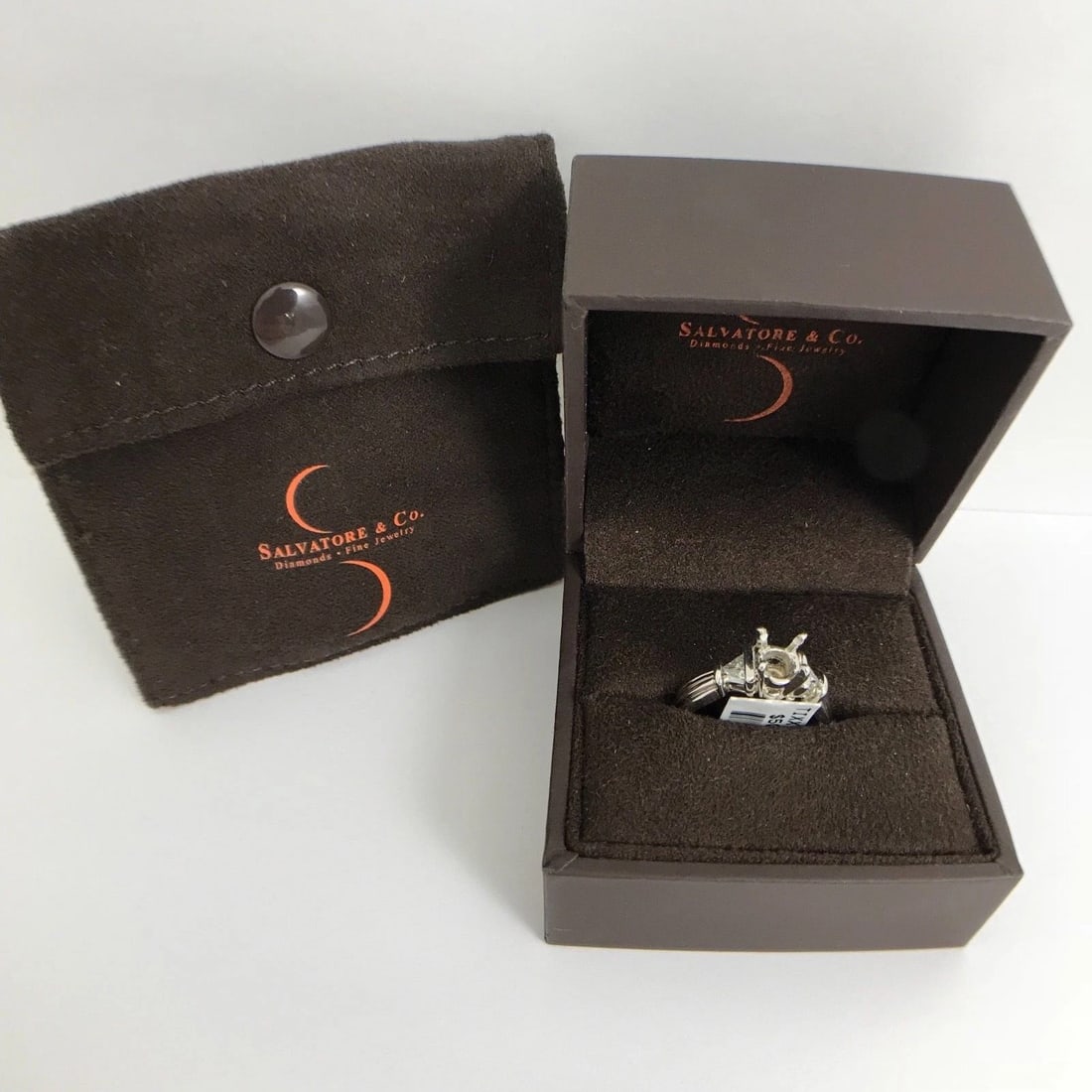 Trillion Triangle Diamond Platinum Engagement Ring Setting Mounting, .20 CTW - 12