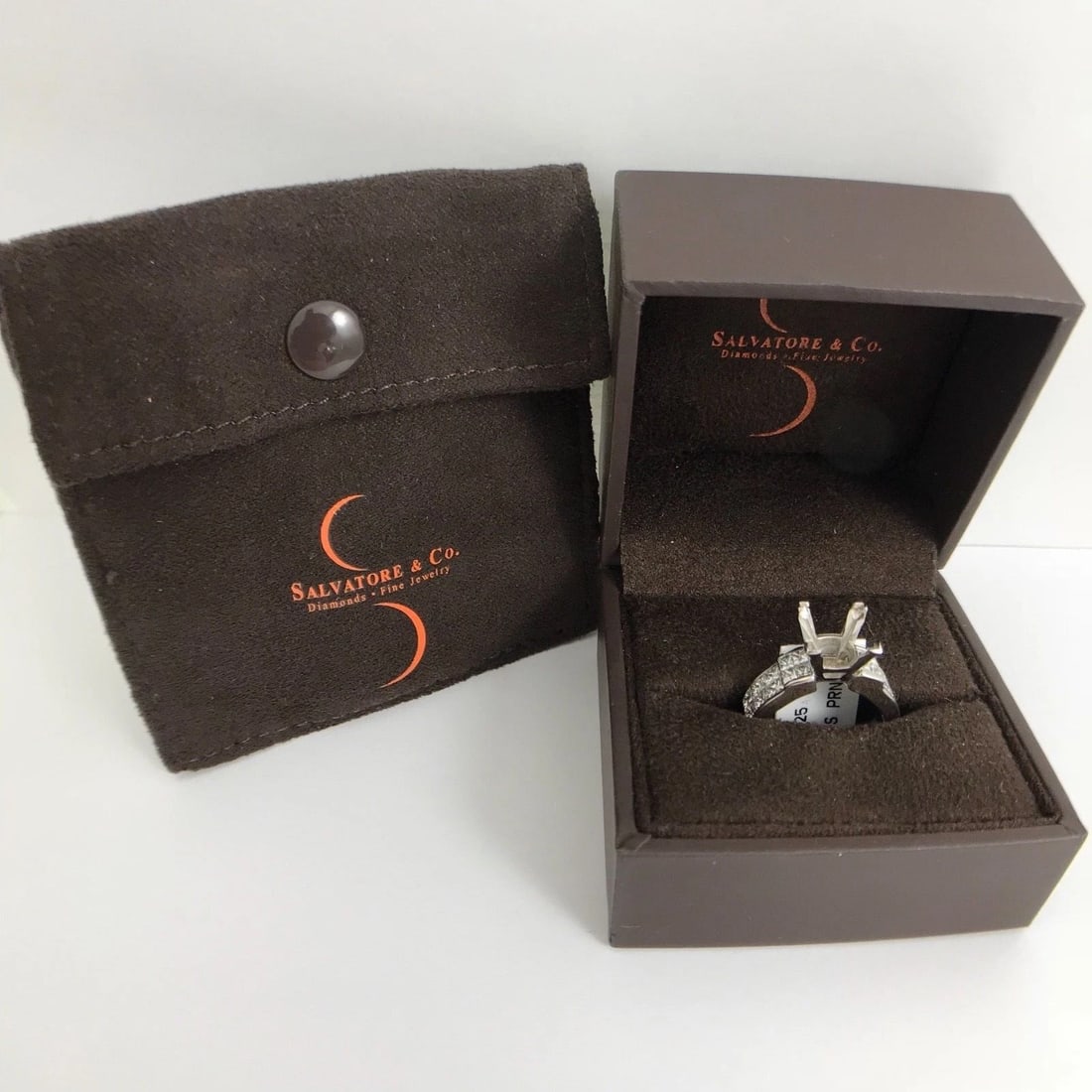 Princess Diamond Step Engagement Ring Setting Mounting 18K White Gold 1.25 CTW - 11