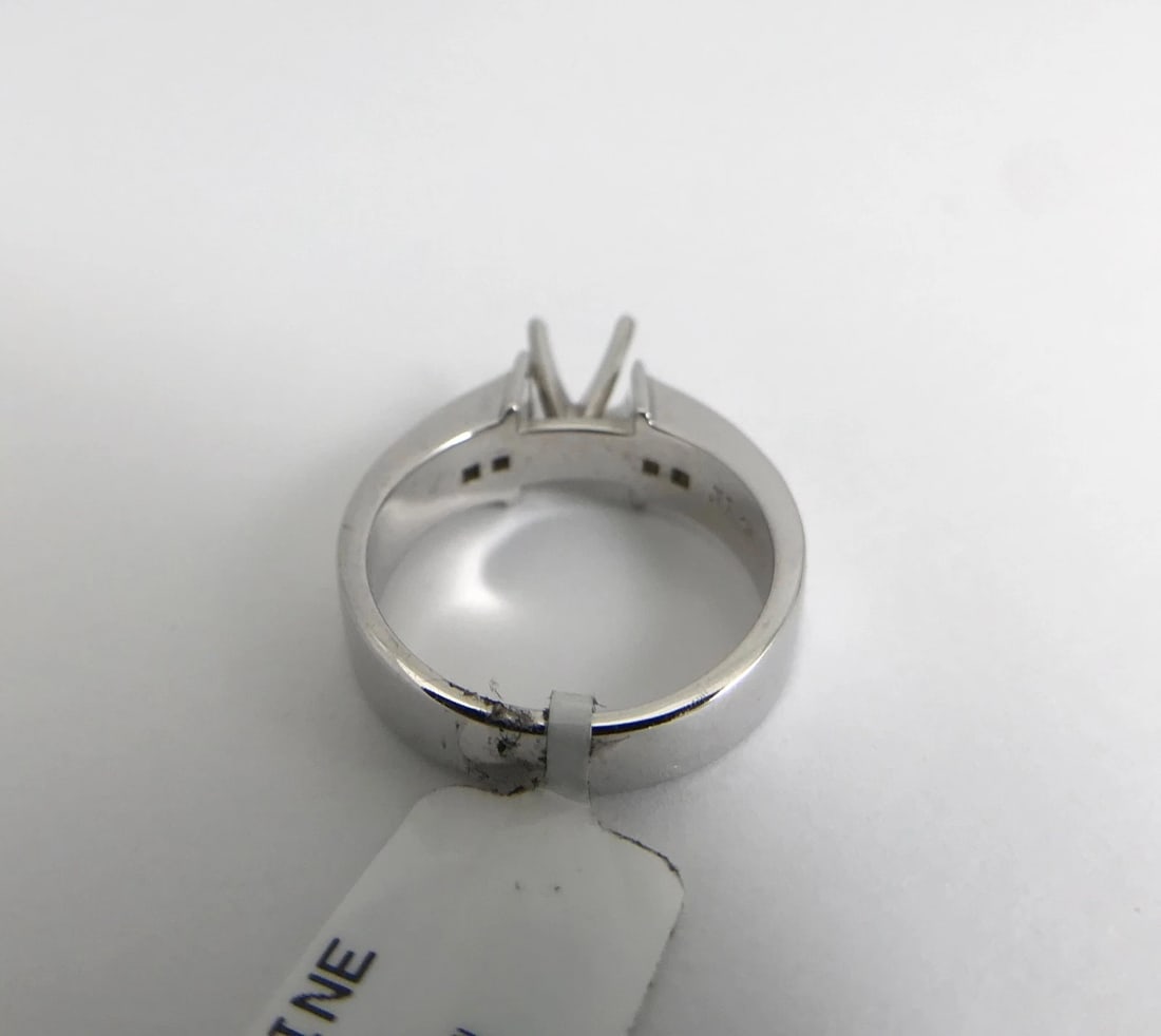 Princess Channel-Set Diamond Engagement Ring Mounting 14K White Gold, .60 CTW - 9