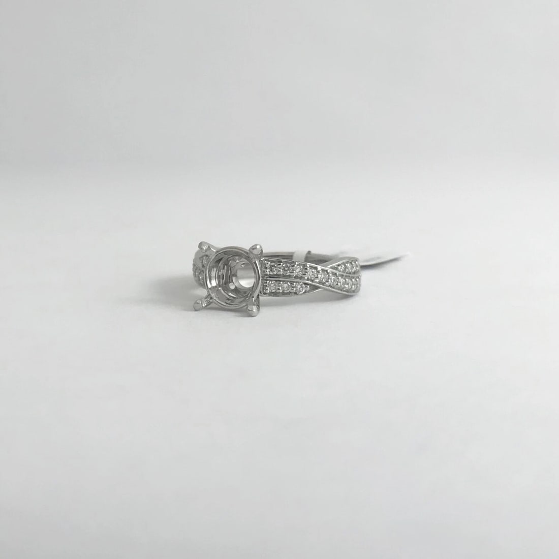 Round Diamond Crisscross Platinum Engagement Ring Setting Mounting, .50 CTW - 11