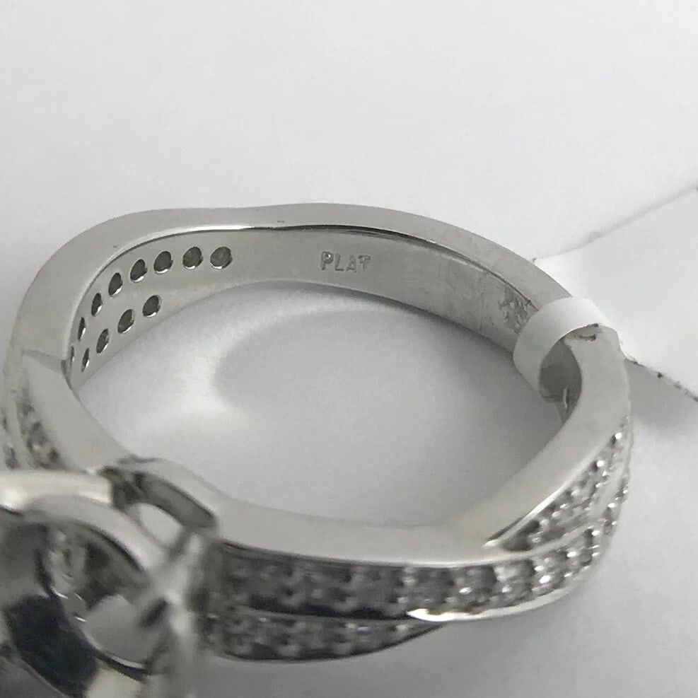 Round Diamond Crisscross Platinum Engagement Ring Setting Mounting, .50 CTW - 12