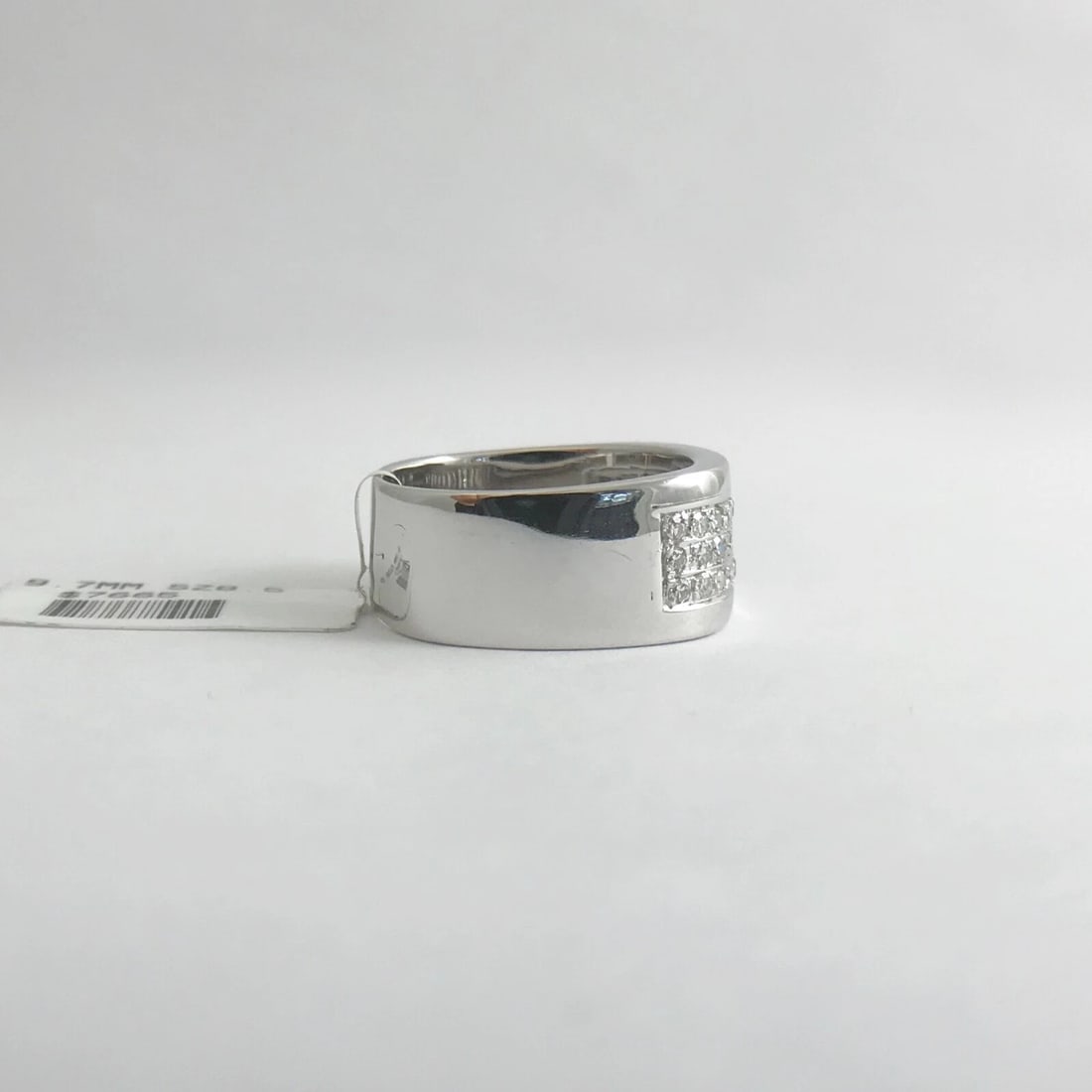 Men's 3-Row Round Diamond Wedding Band Ring 18K White Gold .75 CTW, 11.04 Gr - 9